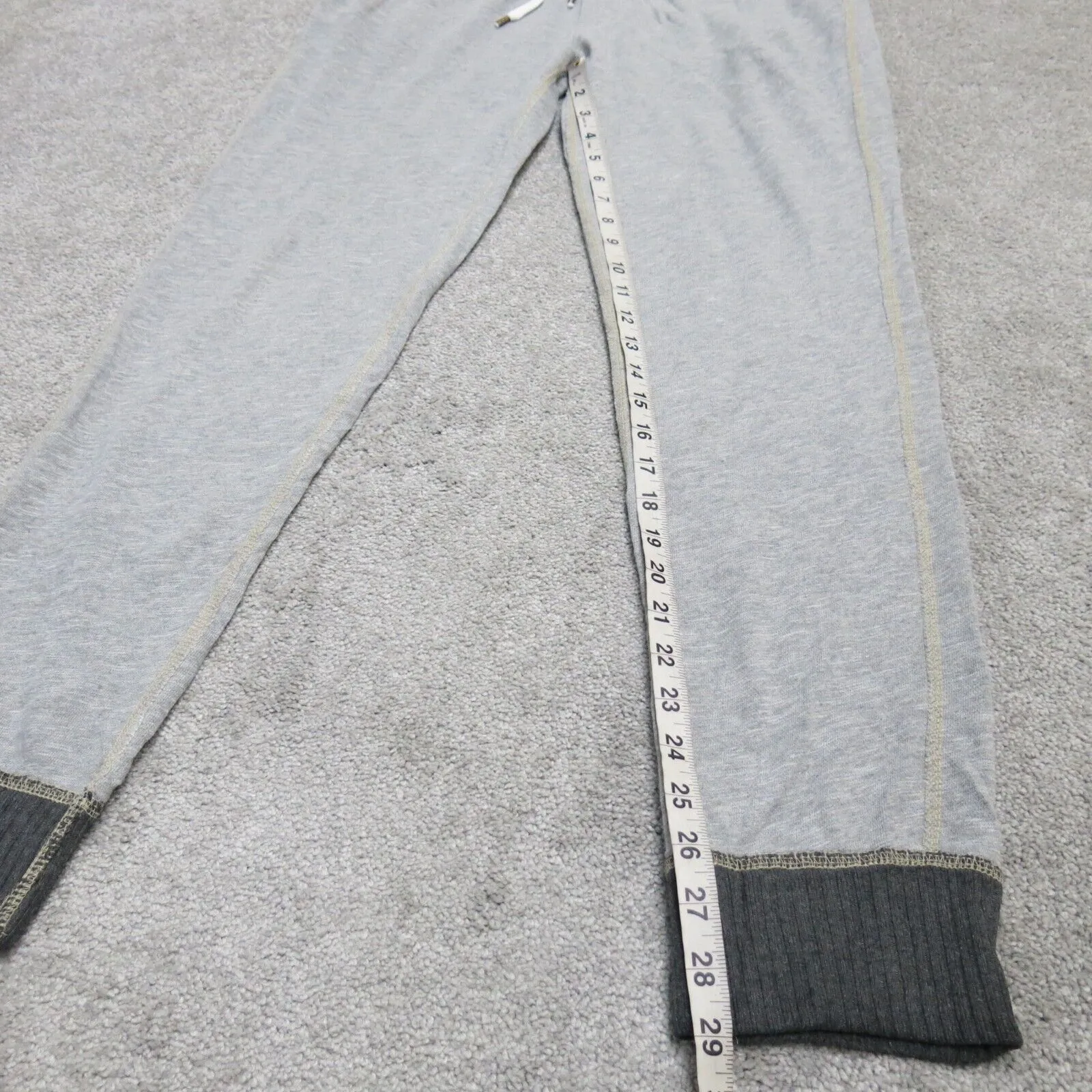 American Eagle Mens Drawstring Jogger Pant Mid Rise Pockets Gray Black S/P