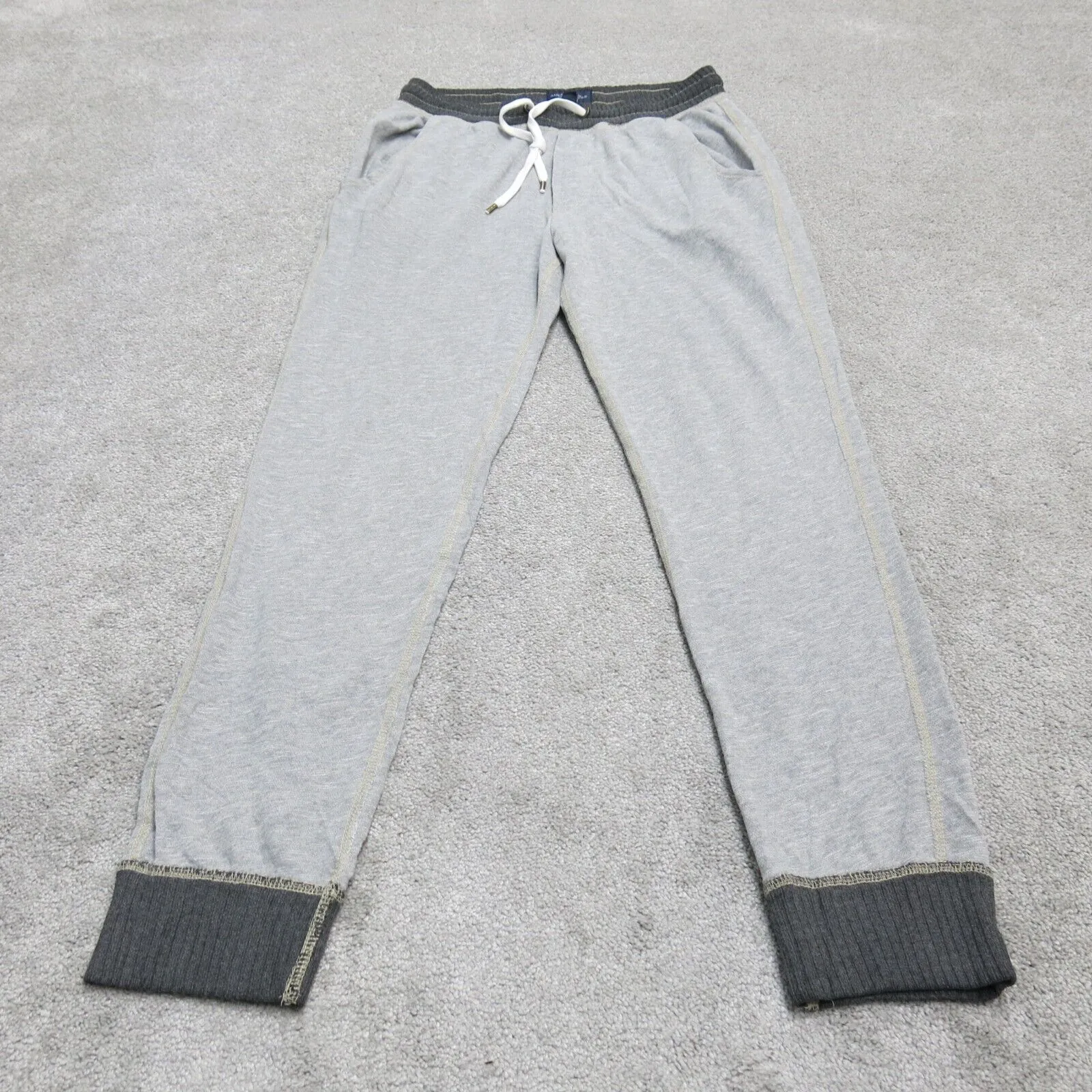 American Eagle Mens Drawstring Jogger Pant Mid Rise Pockets Gray Black S/P