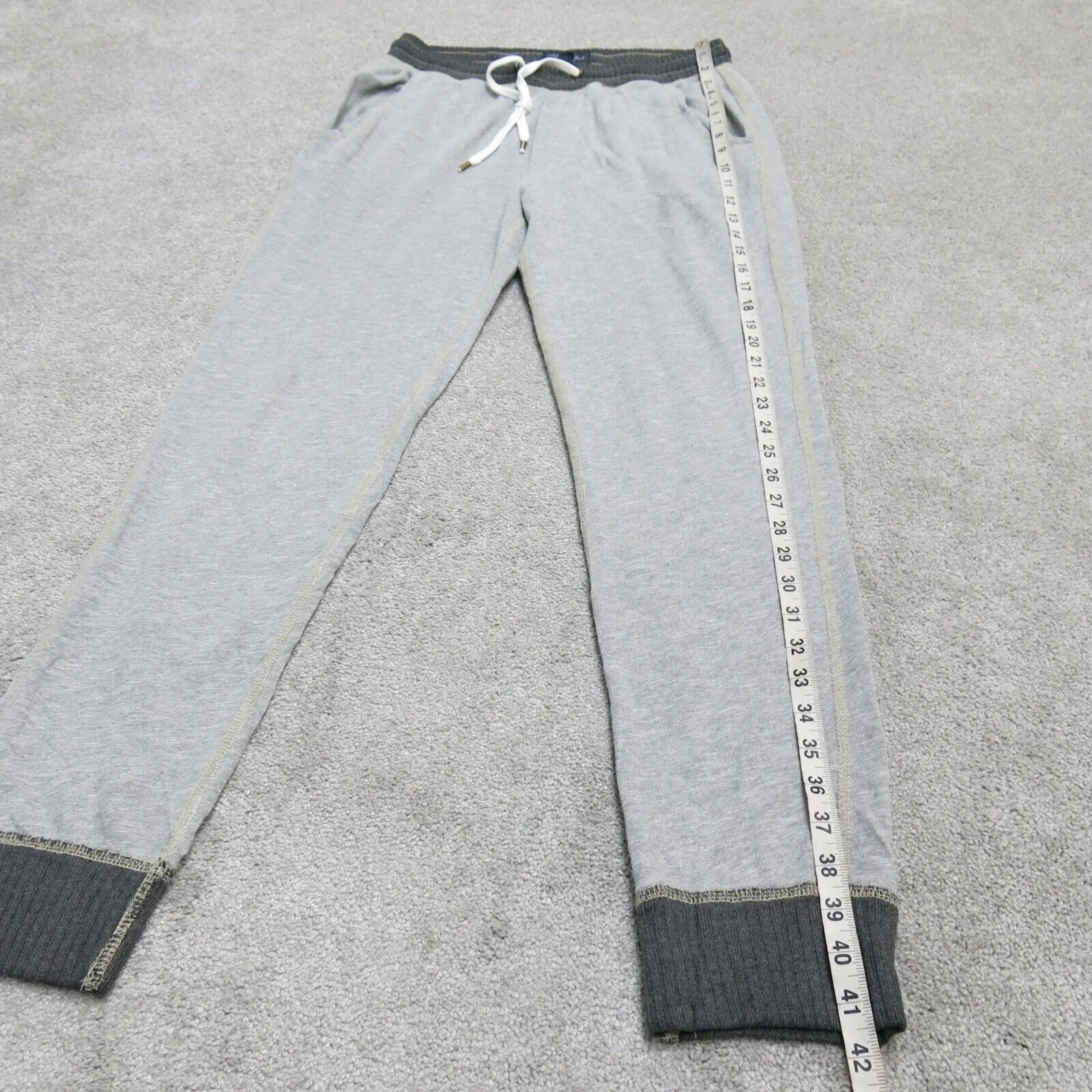 American Eagle Mens Drawstring Jogger Pant Mid Rise Pockets Gray Black S/P