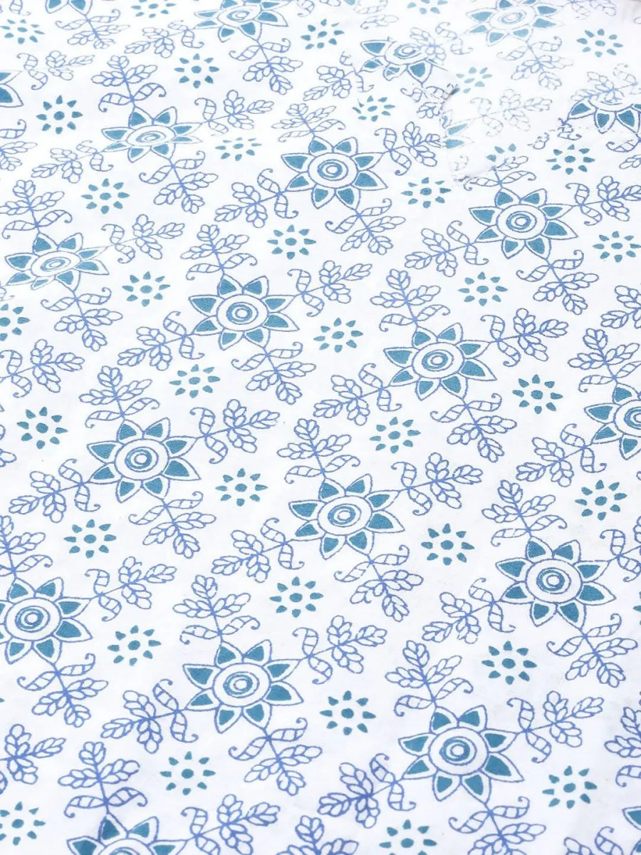 Anubhutee White & Blue Pure Cotton Printed Night suit