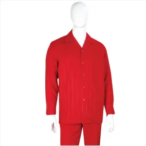 Apollo King Royal Diamond Mens Red 2 Piece Long Sleeve Walking Suit