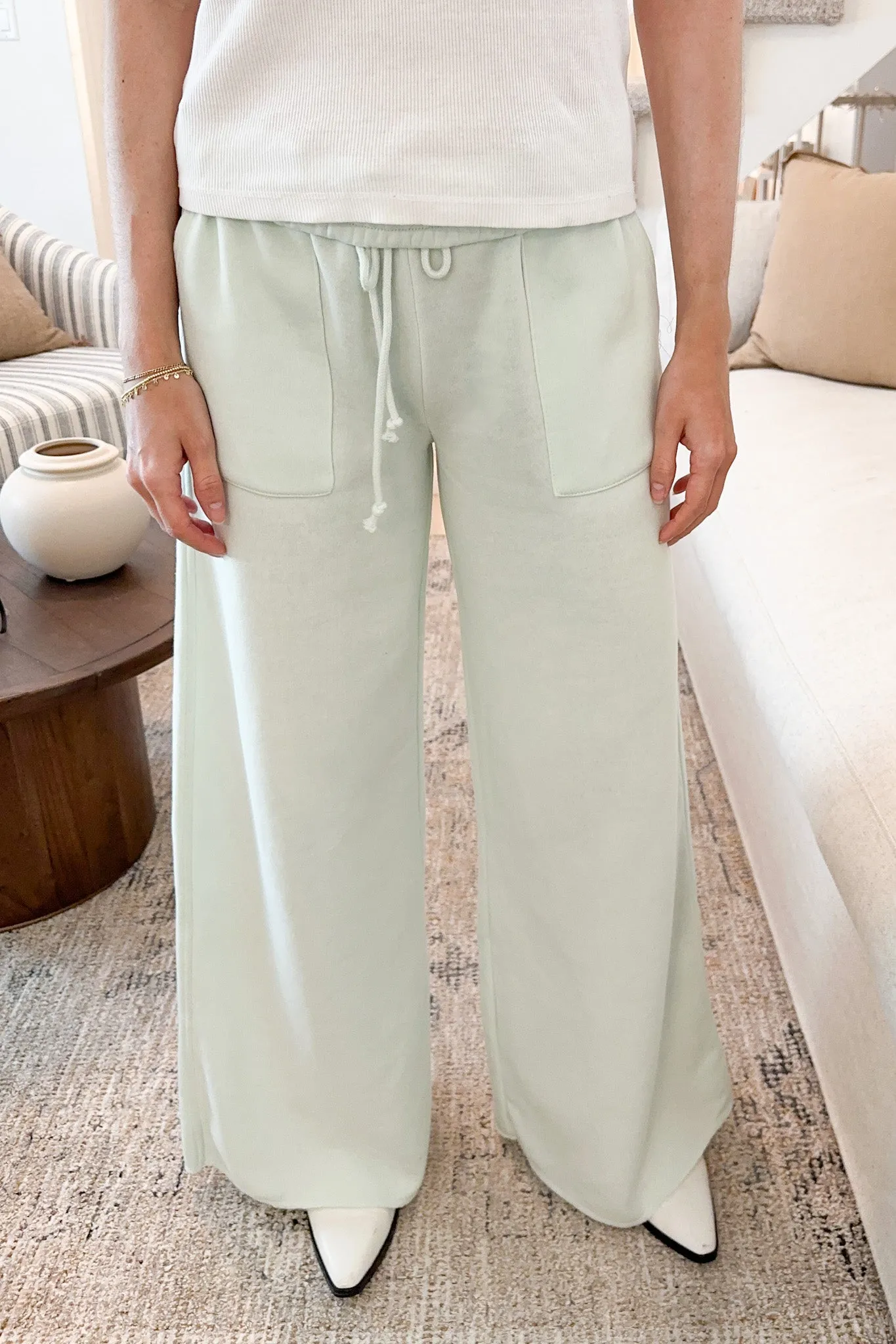 Beach House Wide Leg Pants in Mint
