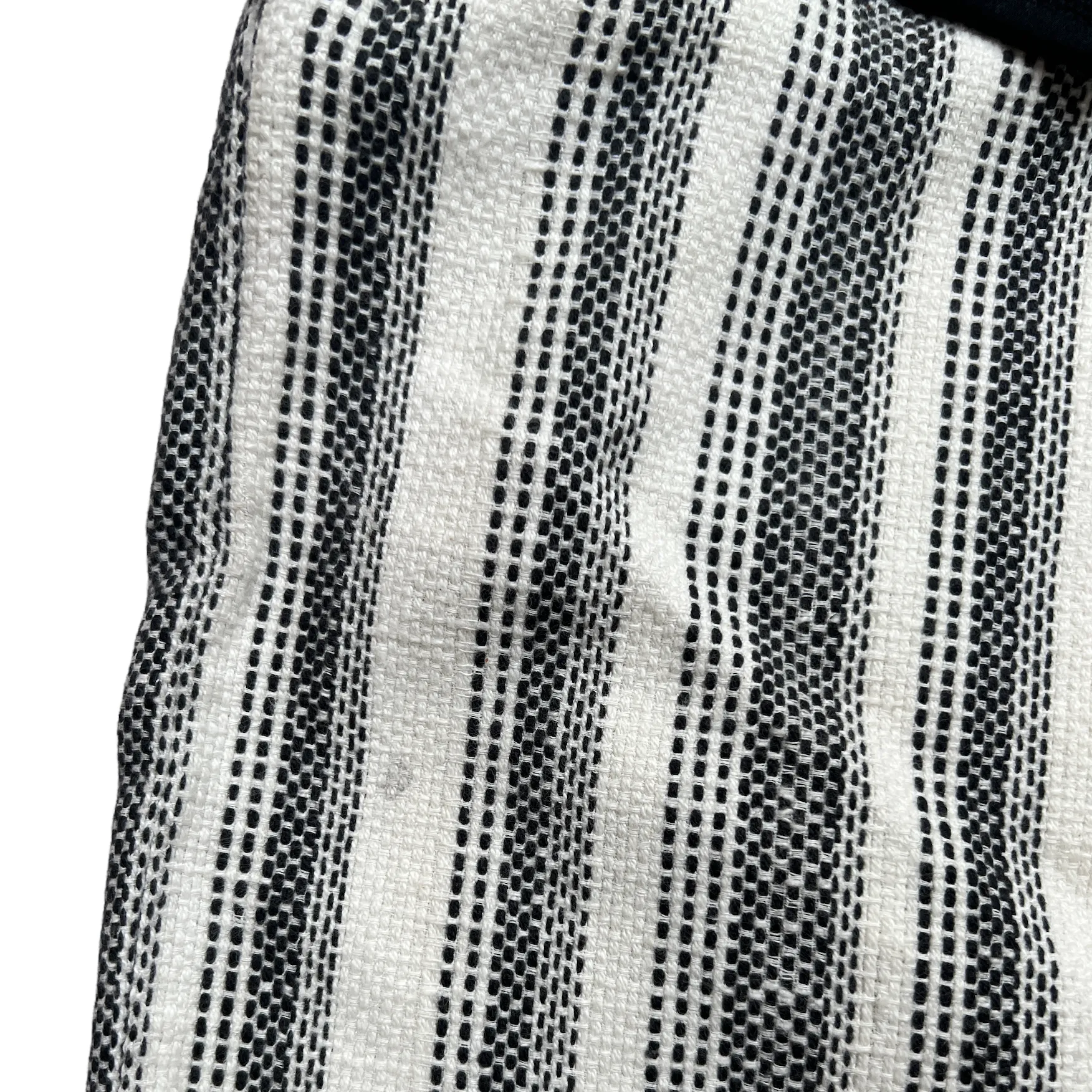 Black & White Cotton Pants with Belt - M