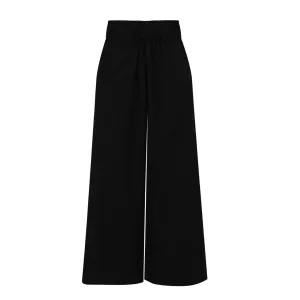 Black Cropped Wide Leg Pants