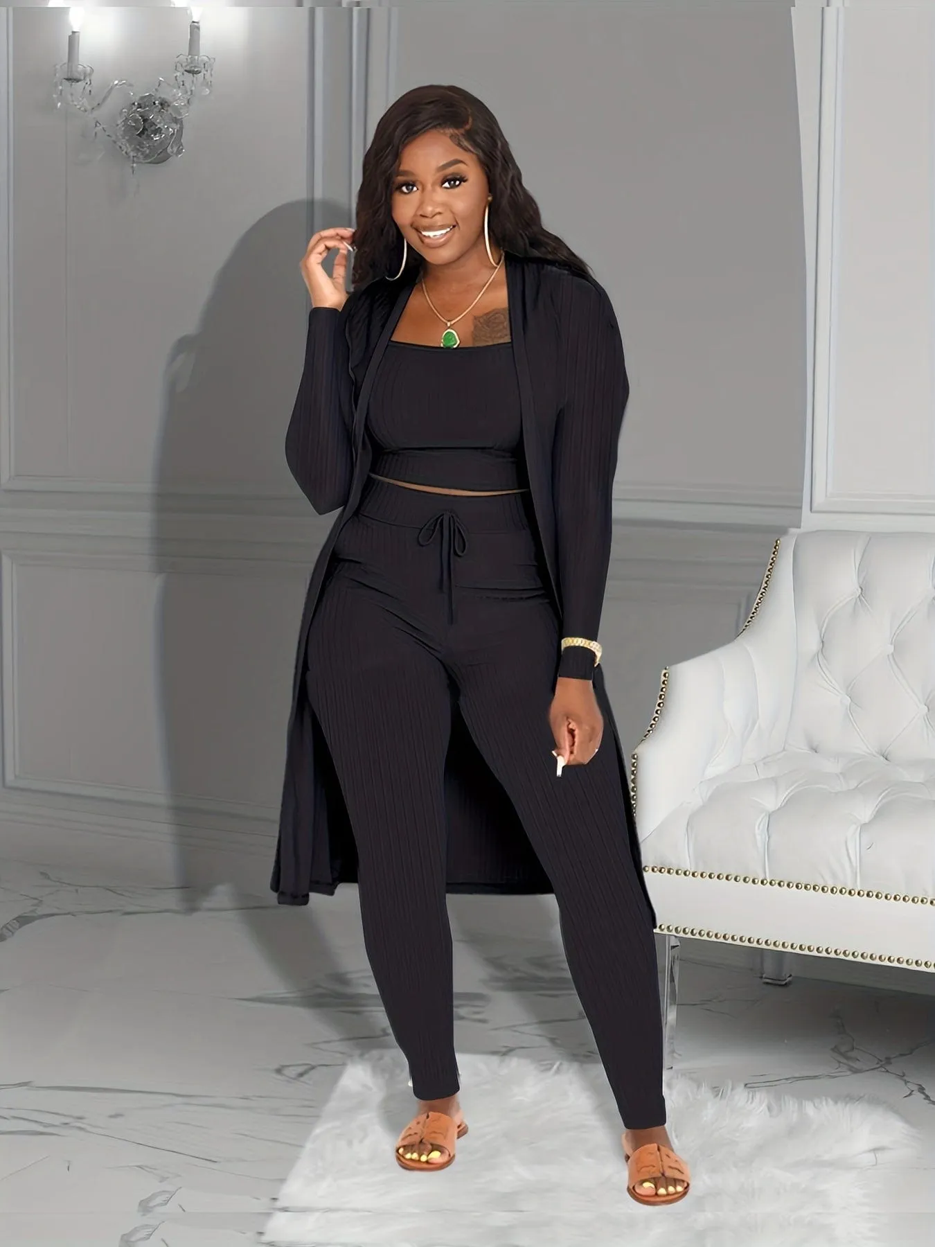 Black Jumpsuit with a Relaxed Fit