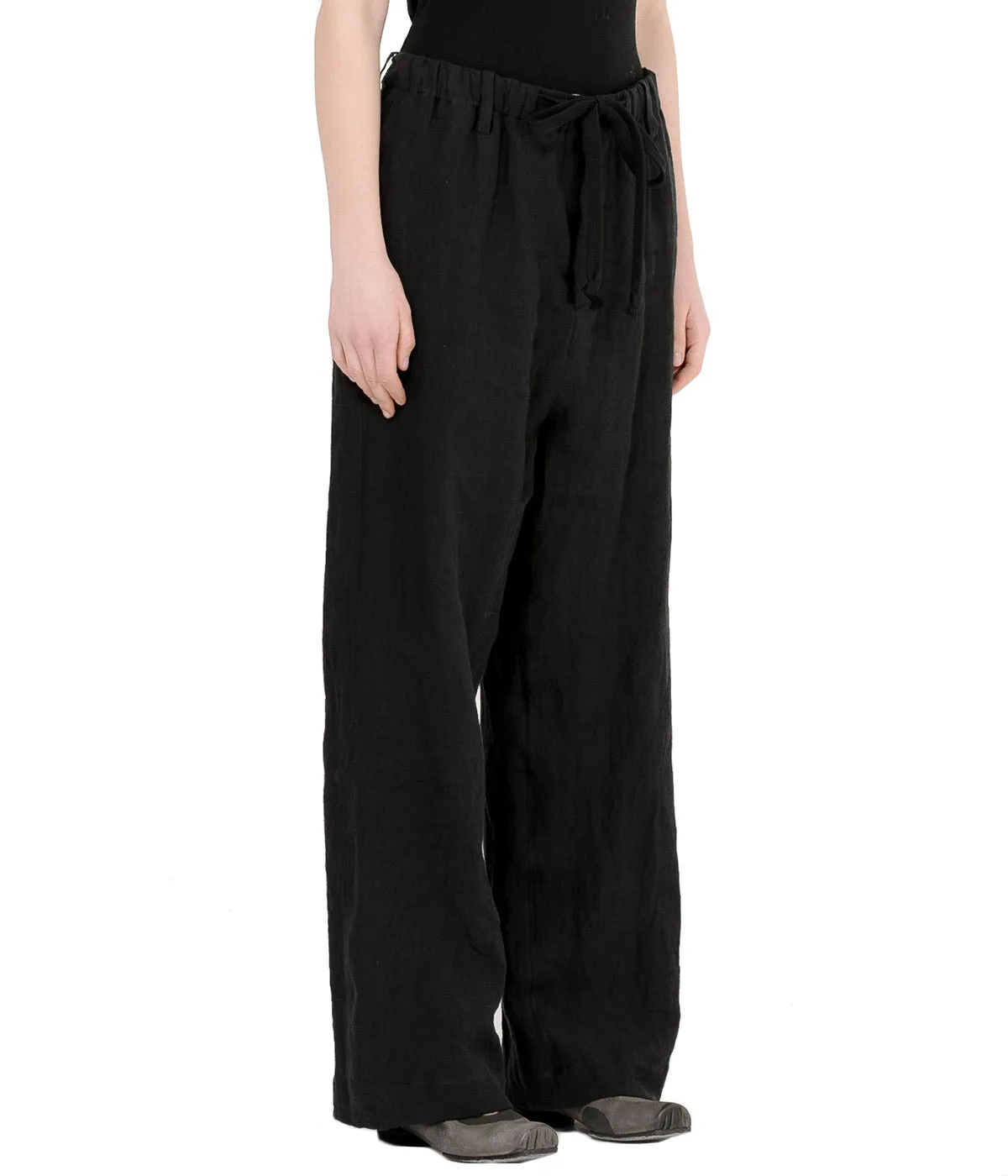 Black Linen Pete Pants