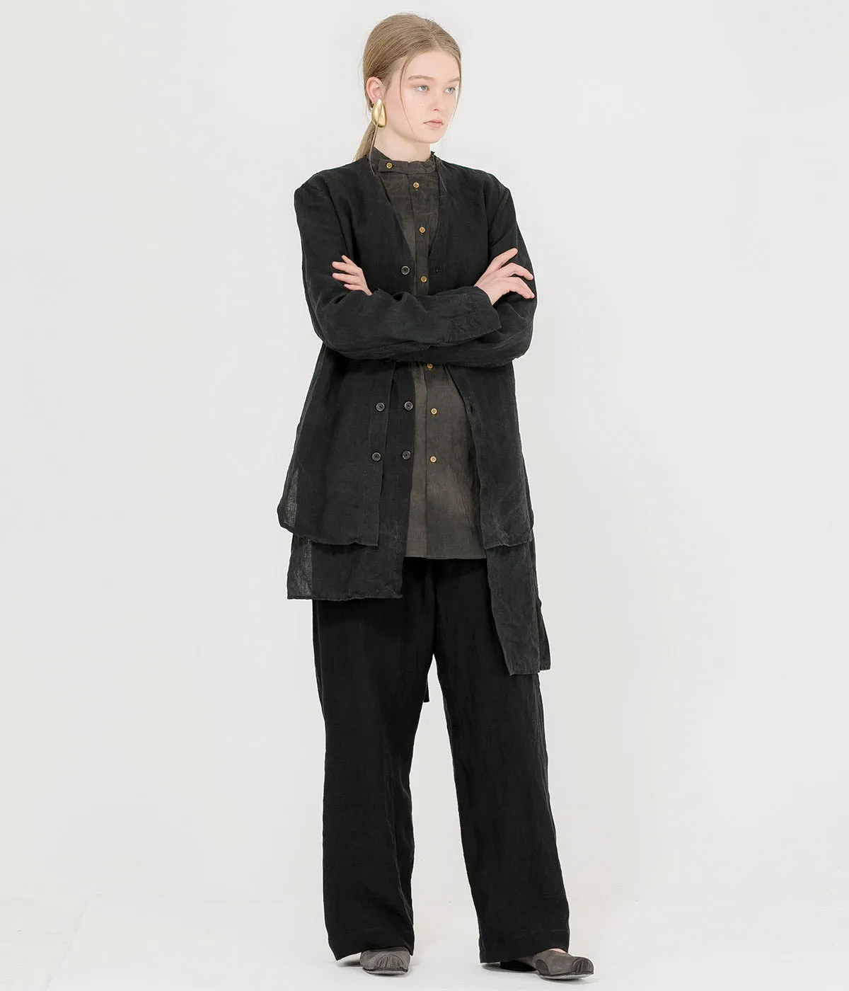 Black Linen Pete Pants