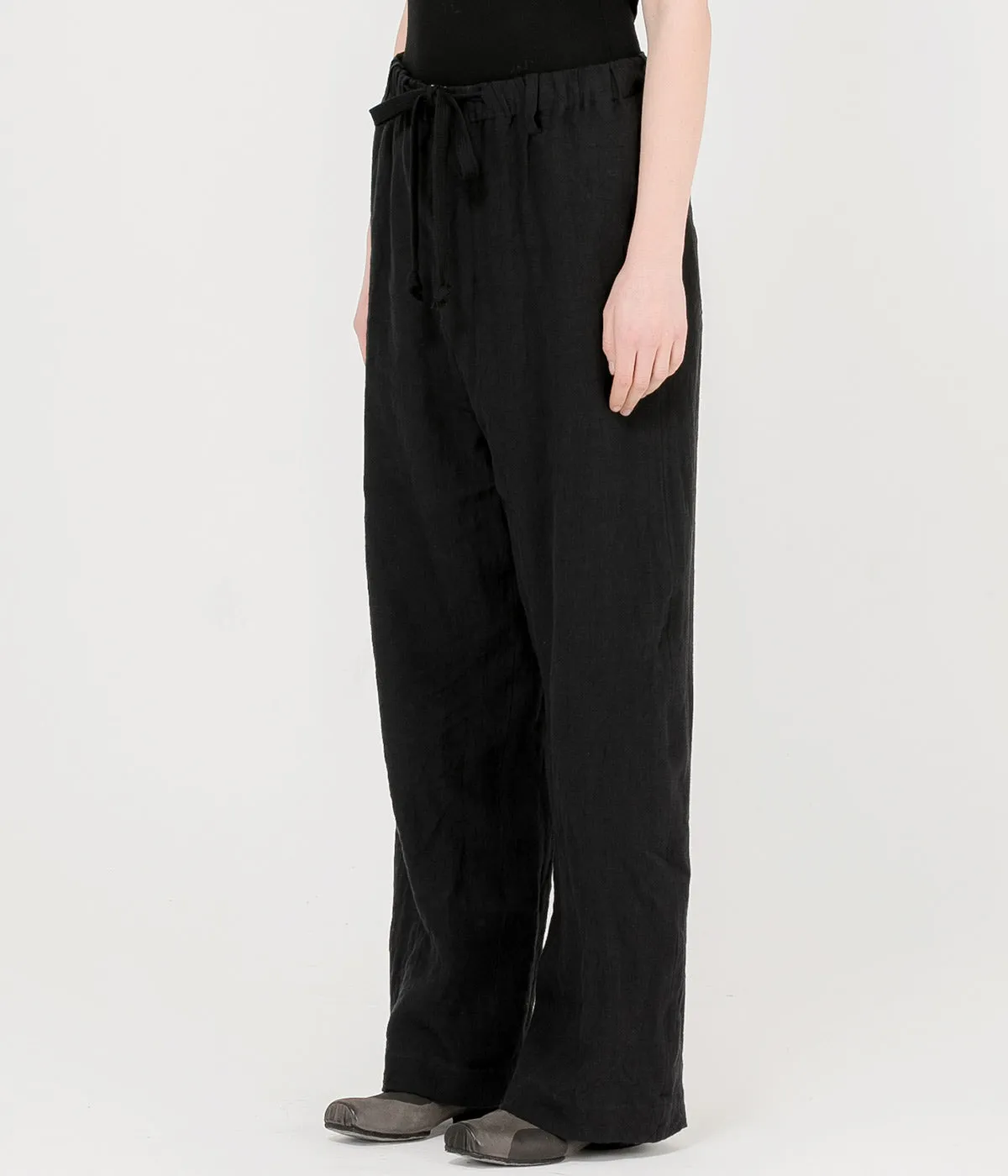 Black Linen Pete Pants