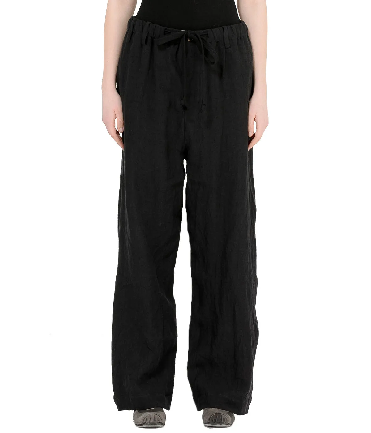 Black Linen Pete Pants