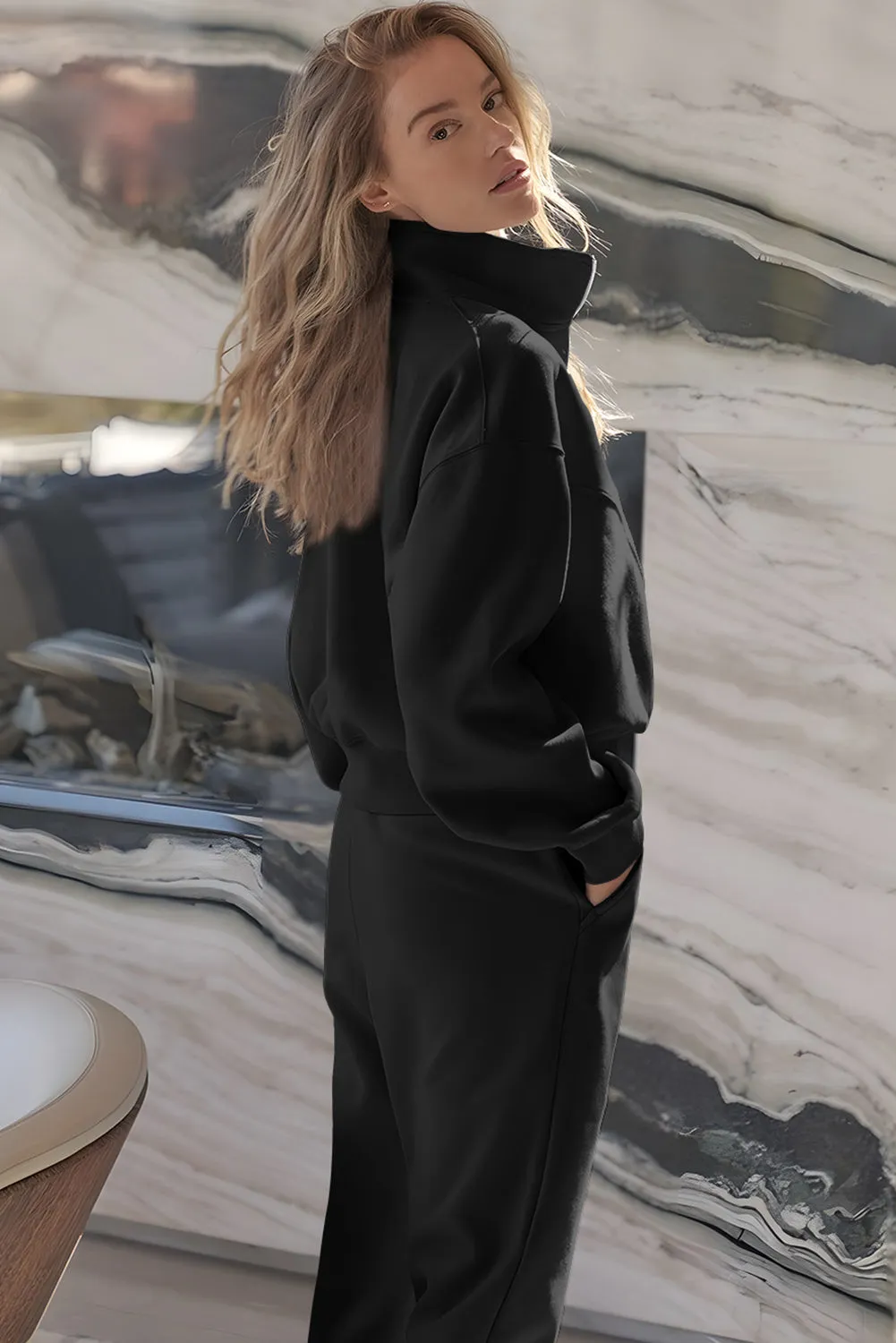 Black Sweatsuit Set