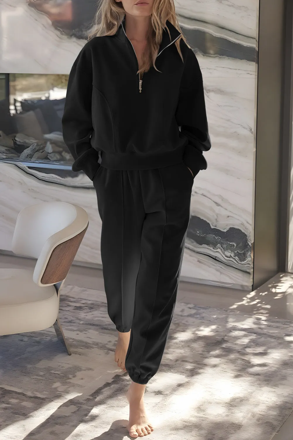Black Sweatsuit Set