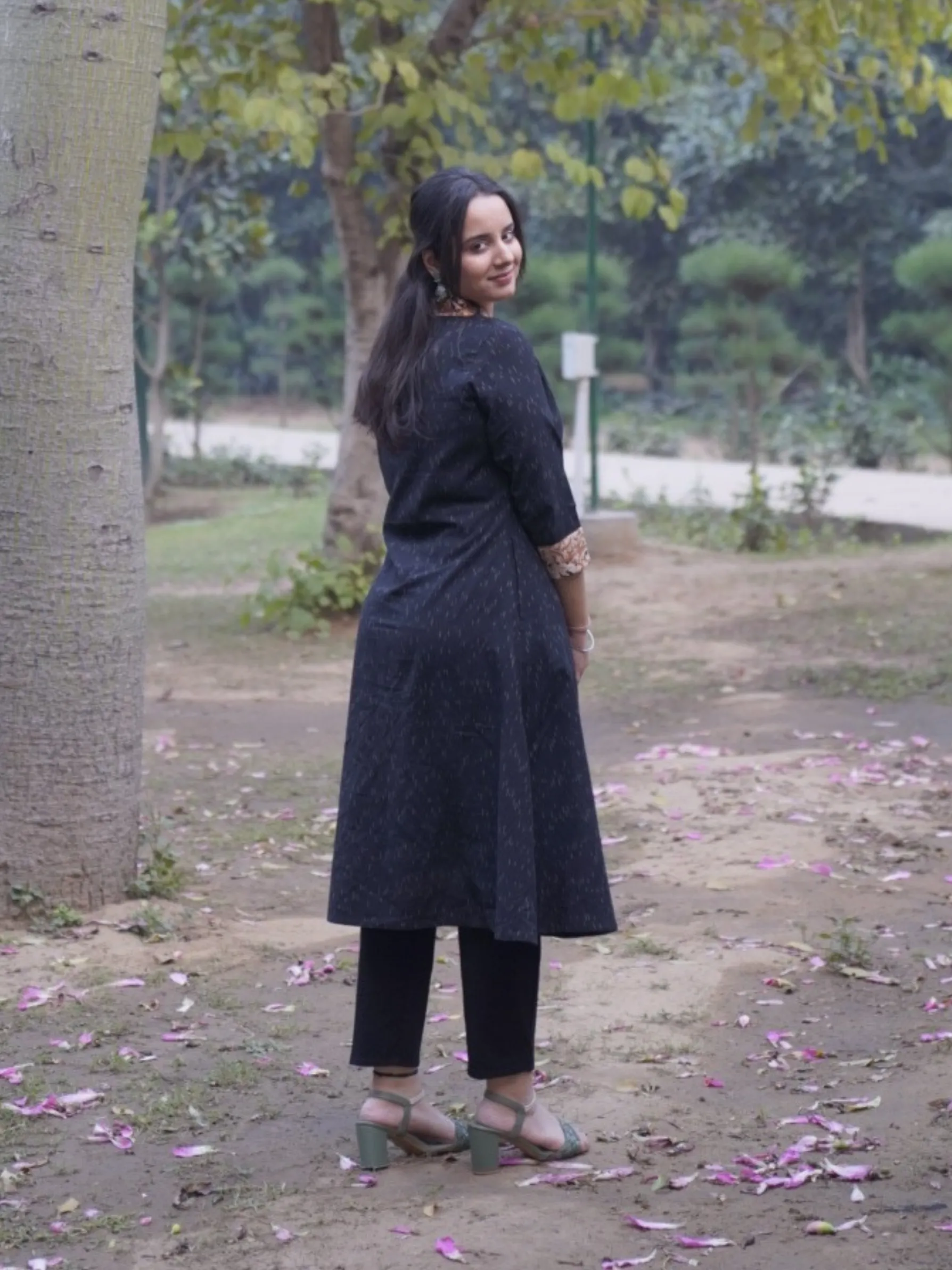 Black V-Neck Statement Co-Ord