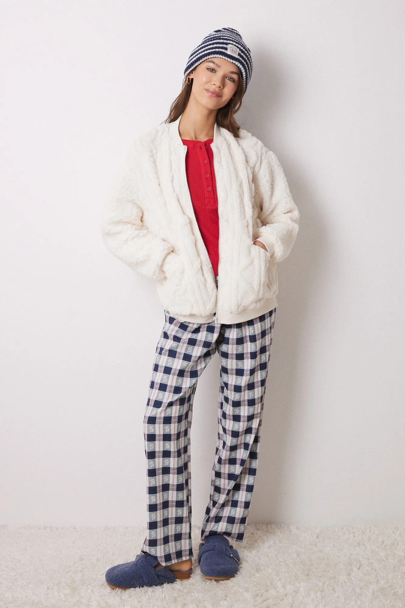 Blue Checked Pyjamas Pants