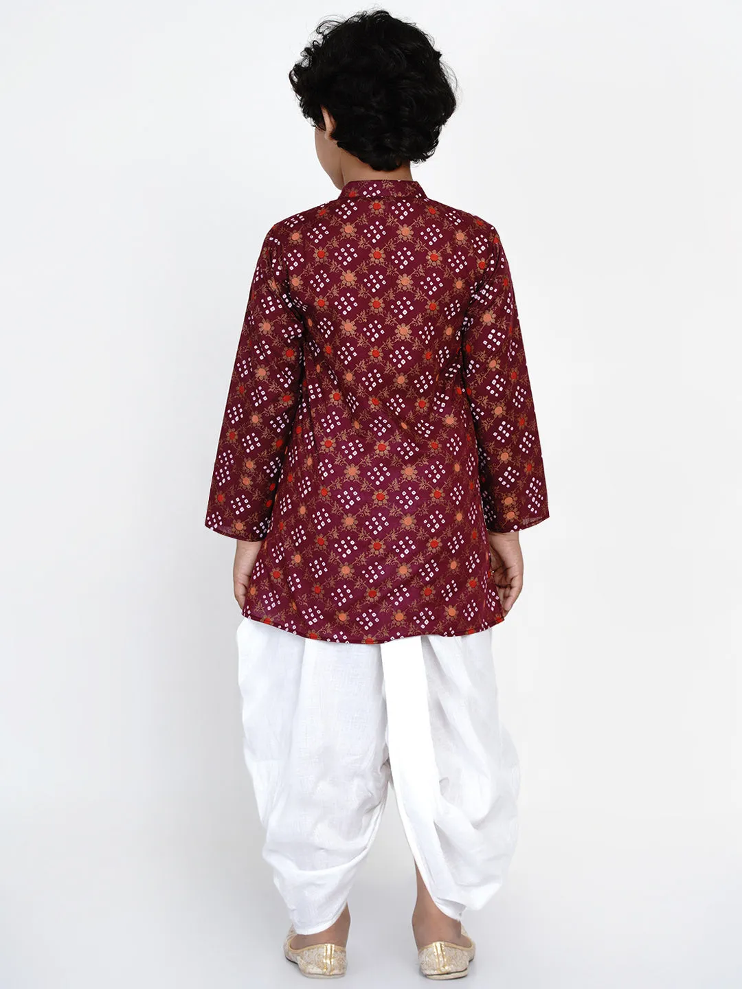 Boys Printed Kurta With Dhoti Pants