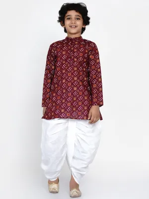 Boys Printed Kurta With Dhoti Pants