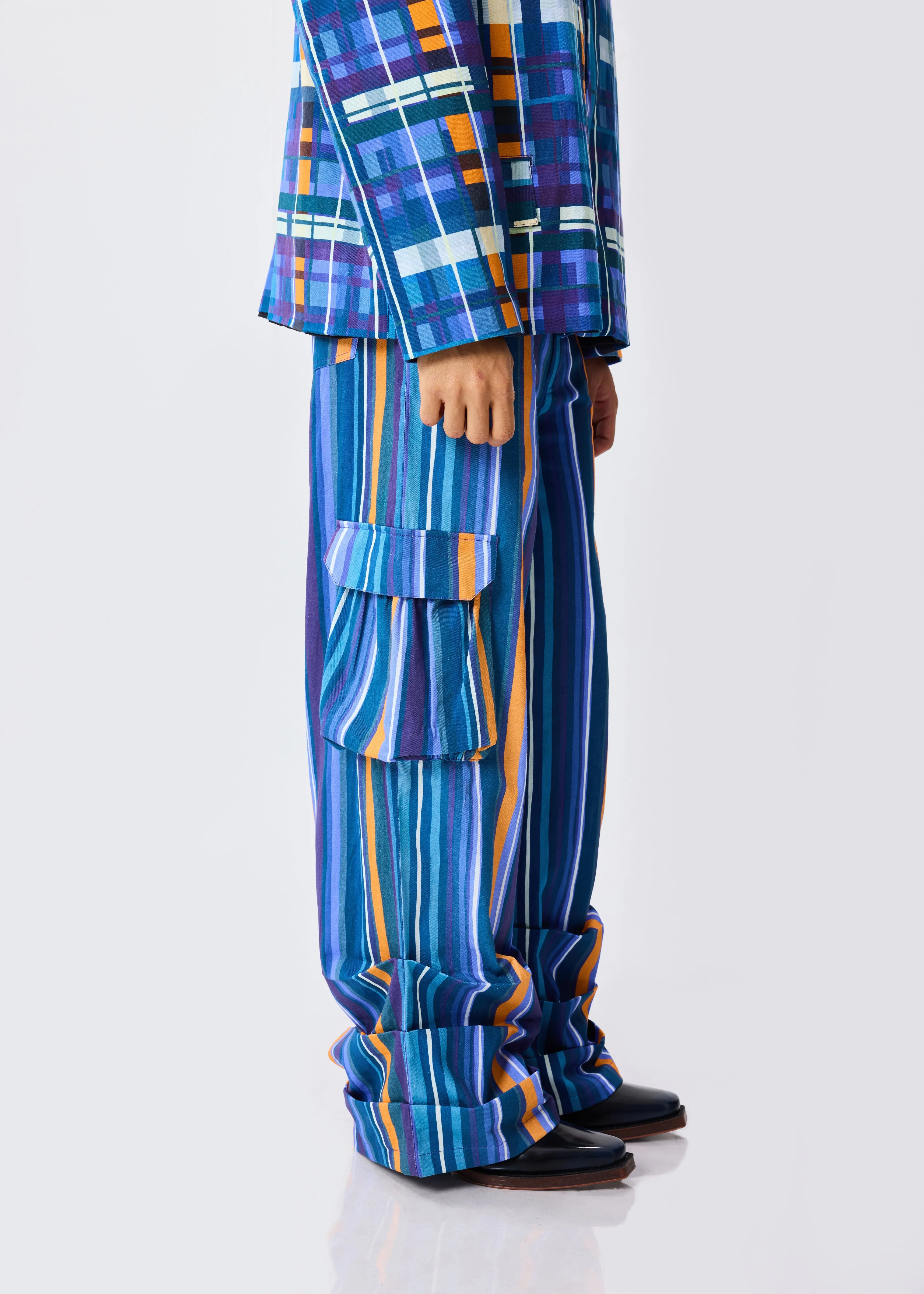 Building Blocks Blazer   Cargo Pants Set