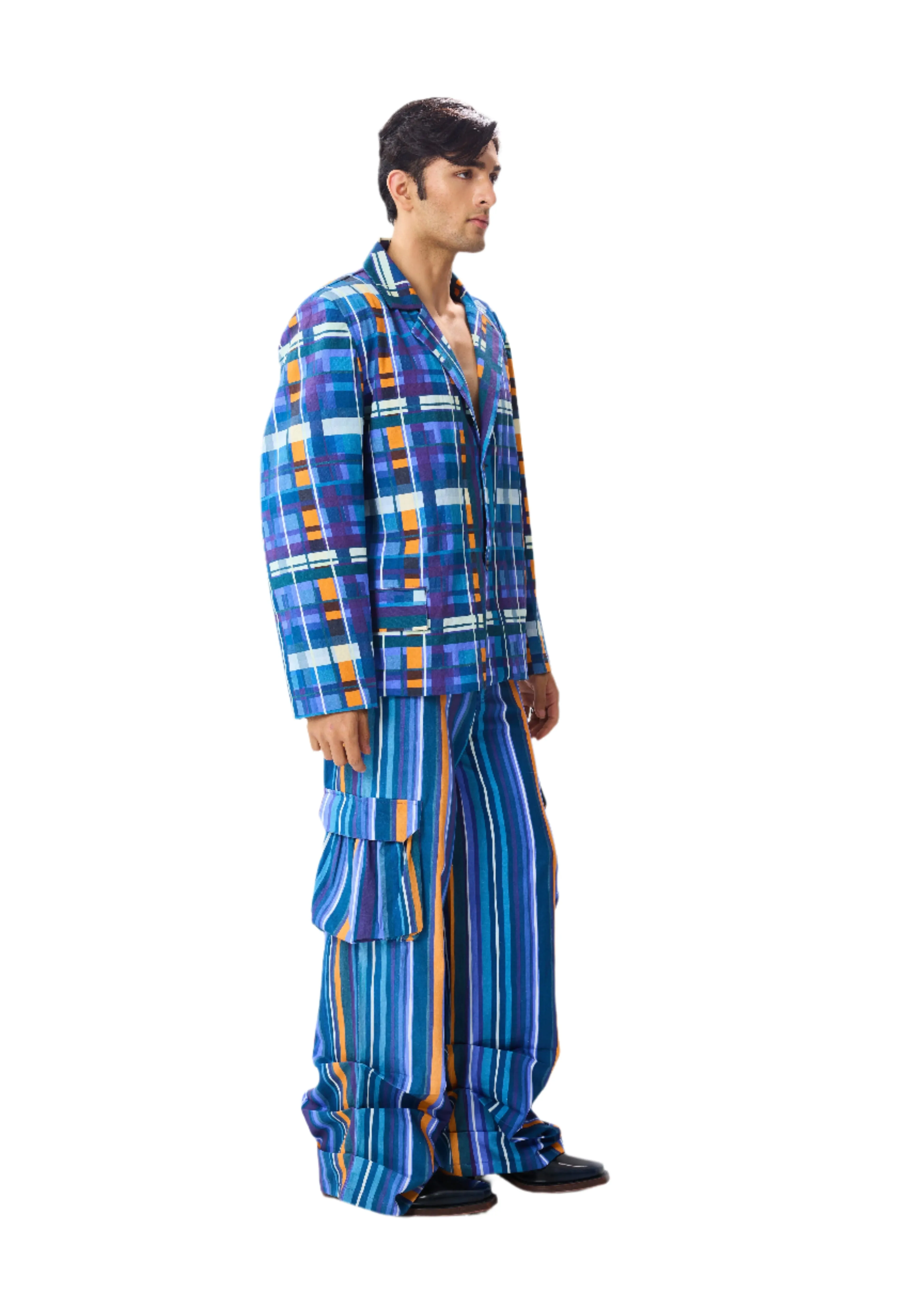 Building Blocks Blazer   Cargo Pants Set