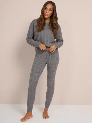 Cabled Sweater-Knit Jogger Pant