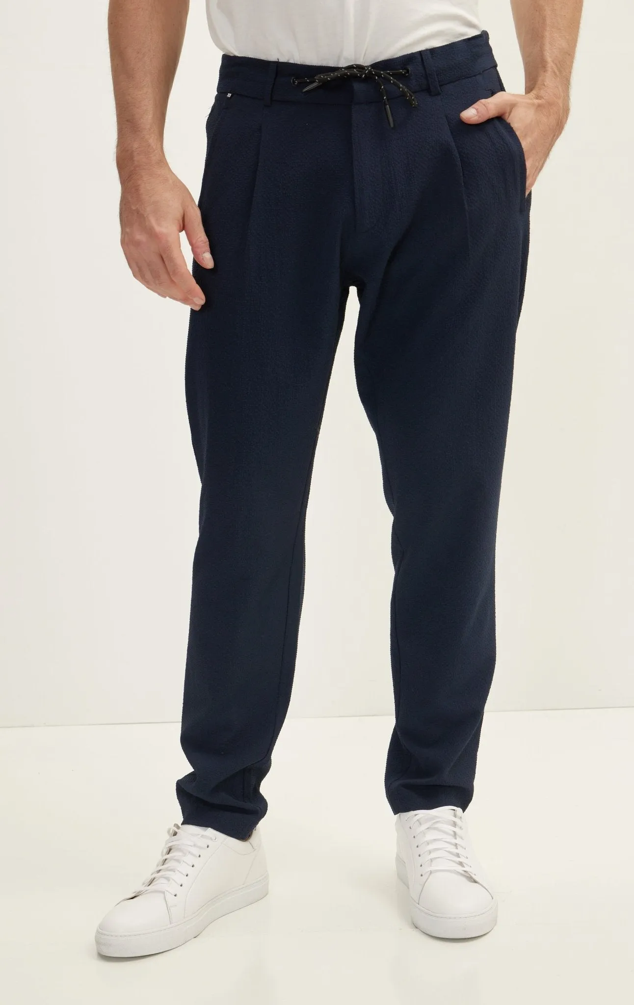 Casual Drawstring Pants - Navy