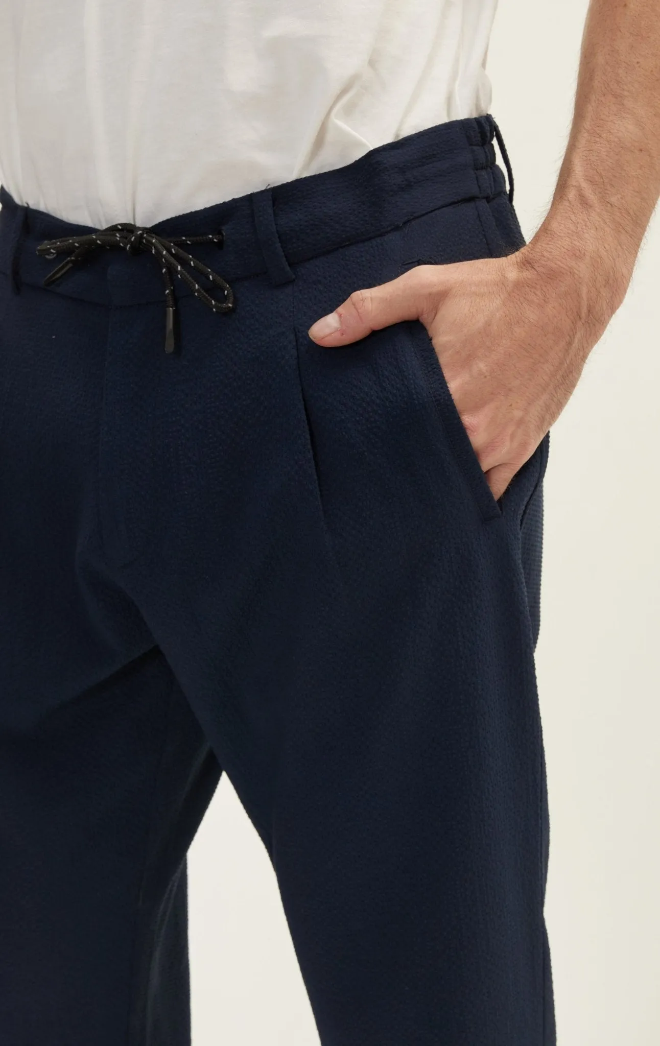 Casual Drawstring Pants - Navy