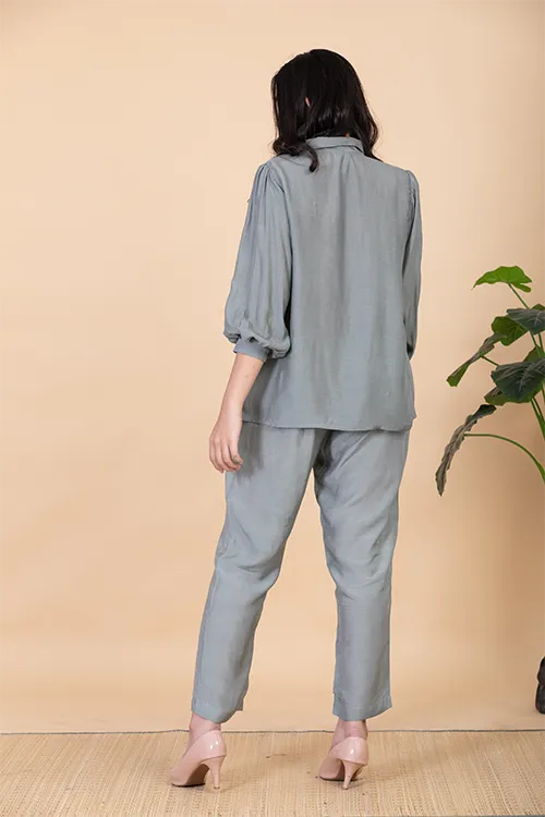 Chambray & Co.'S Leilah Applique Vegan Silk Coord Set