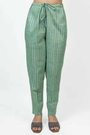 Cotton Hand Block Printed Pant - Light Green