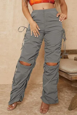 Cut Out Drawstring Side Pants