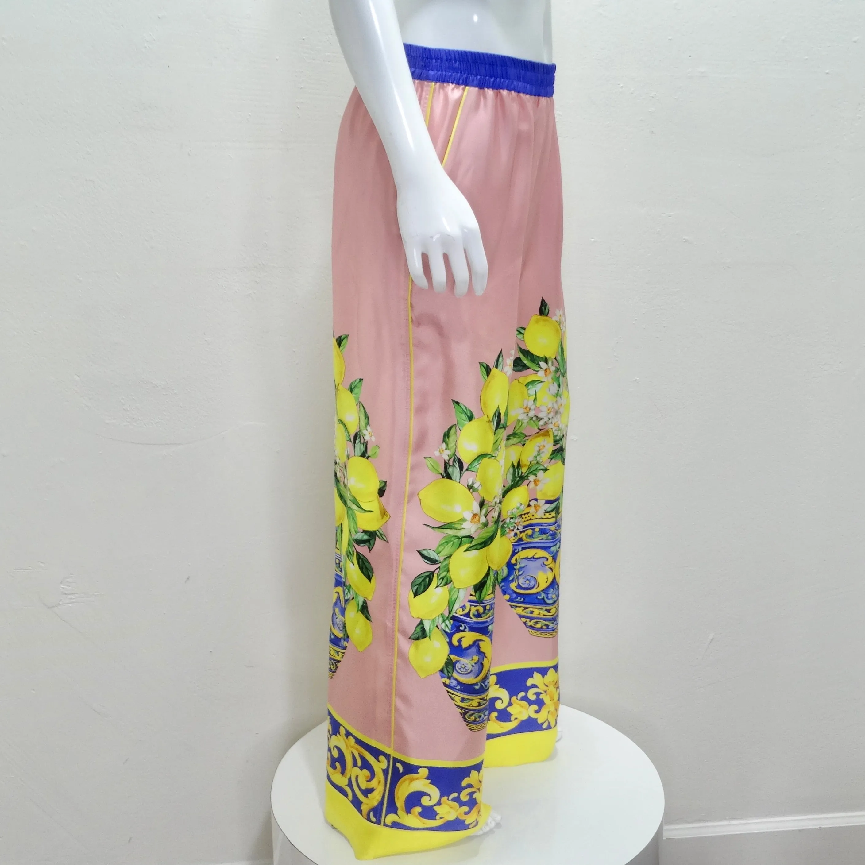 Dolce & Gabbana Silk Printed Palazzo Pants