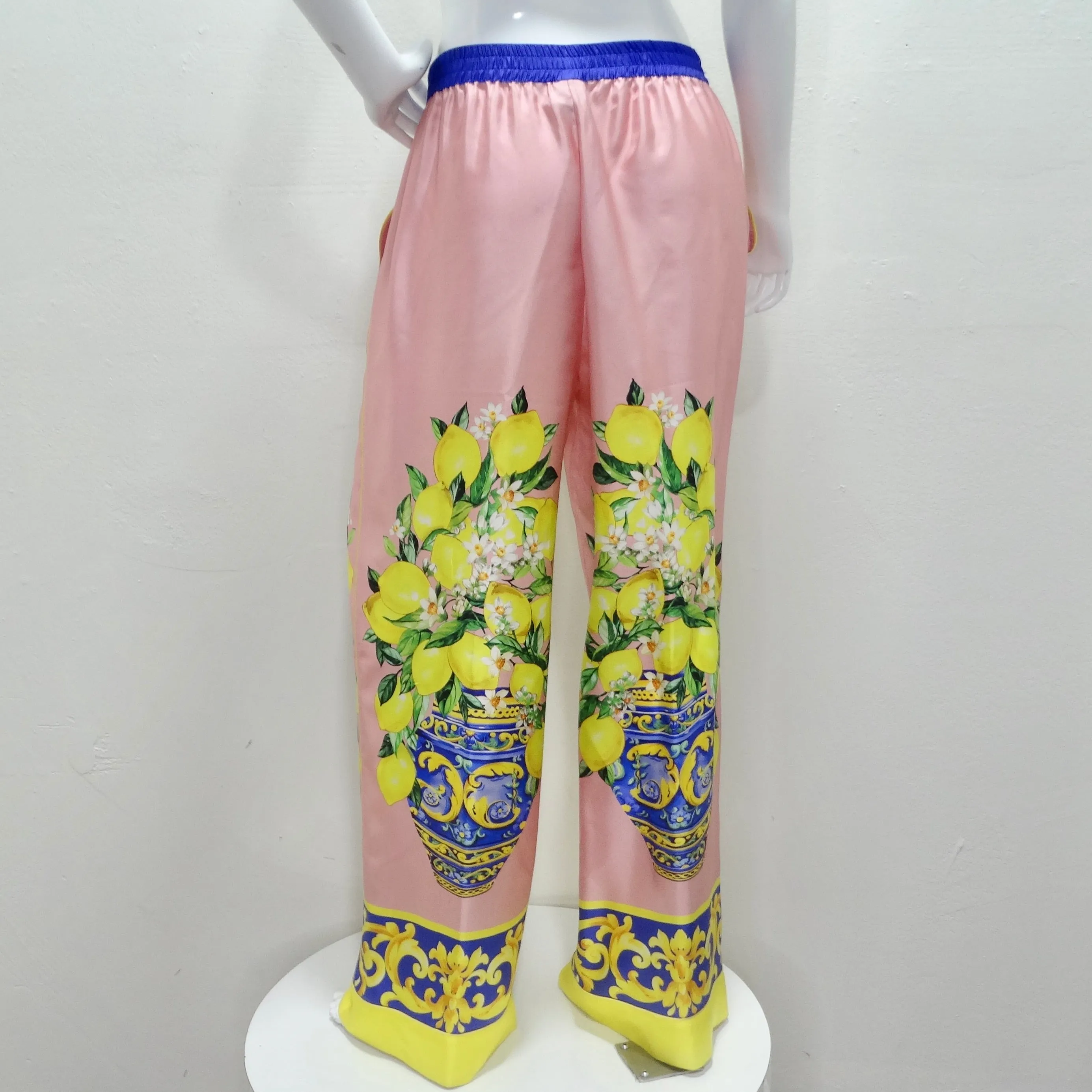 Dolce & Gabbana Silk Printed Palazzo Pants