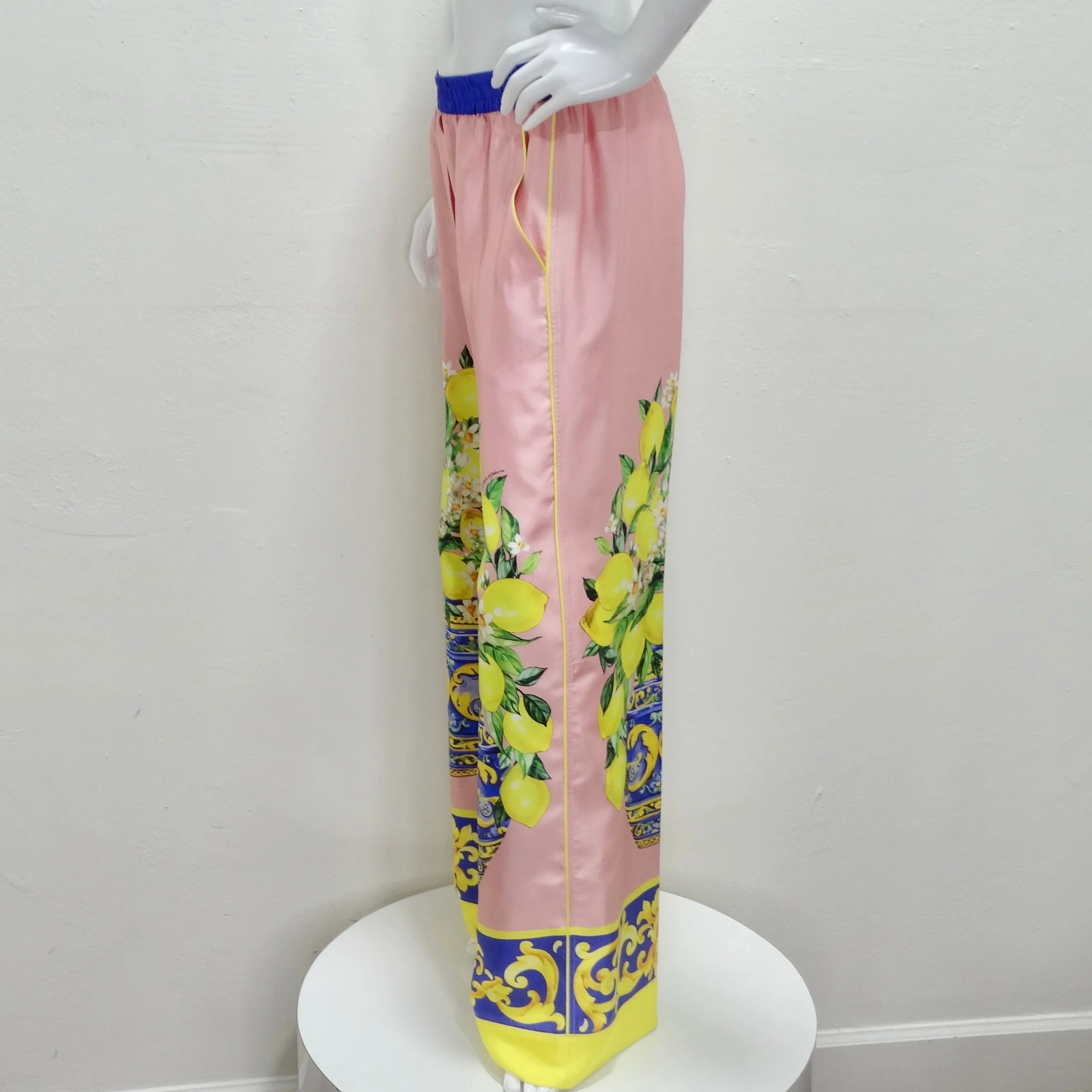 Dolce & Gabbana Silk Printed Palazzo Pants