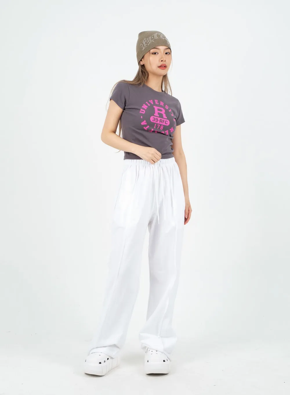 Drawstring Hem Sweat Pants CM9