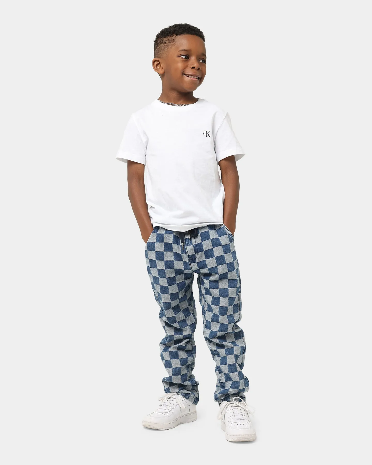 EN ES KIDS Kid's 90's Checkerboard Pants Blue Check