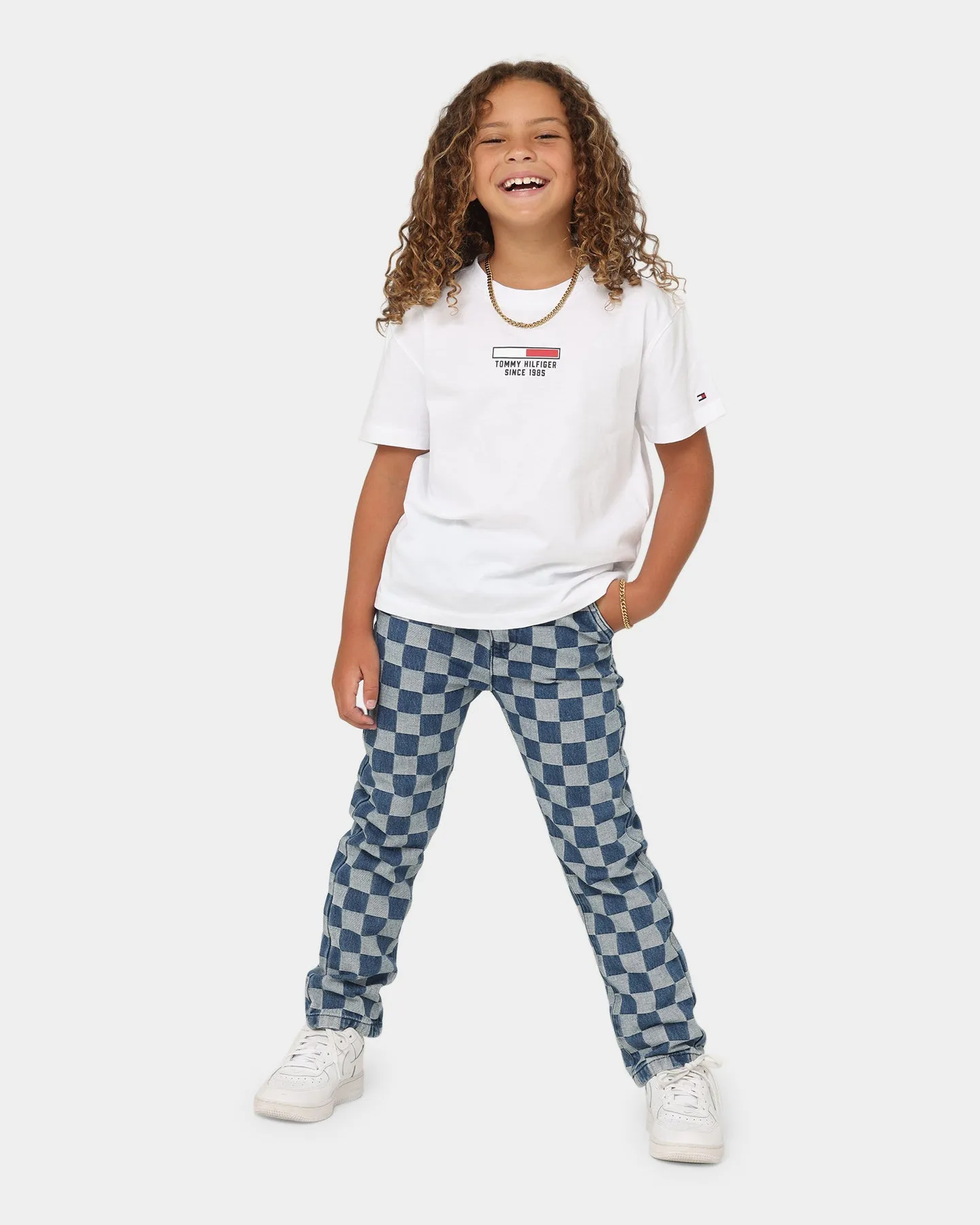 EN ES KIDS Kid's 90's Checkerboard Pants Blue Check