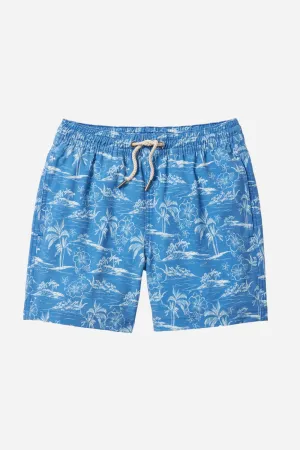 Fair Harbor Kids Bayberry Swim Trunk in Blue Island Hopper