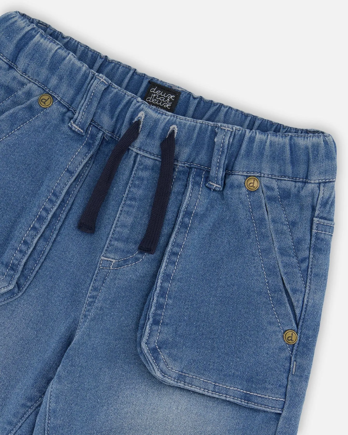 French Terry Denim Jogger Pant Denim Blue