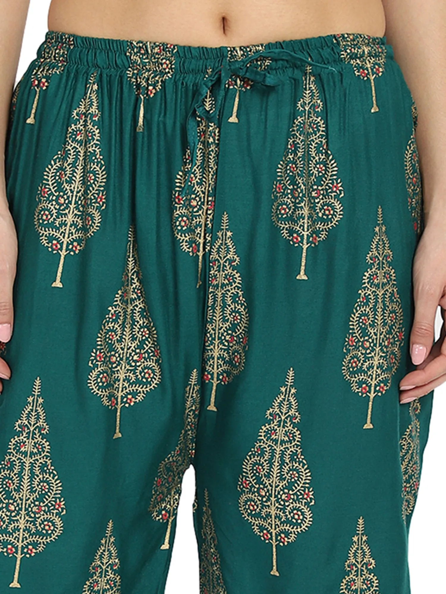 Green paisely palazzo pant