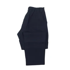 Indigo dyed linen chambray center-seam easy pants
