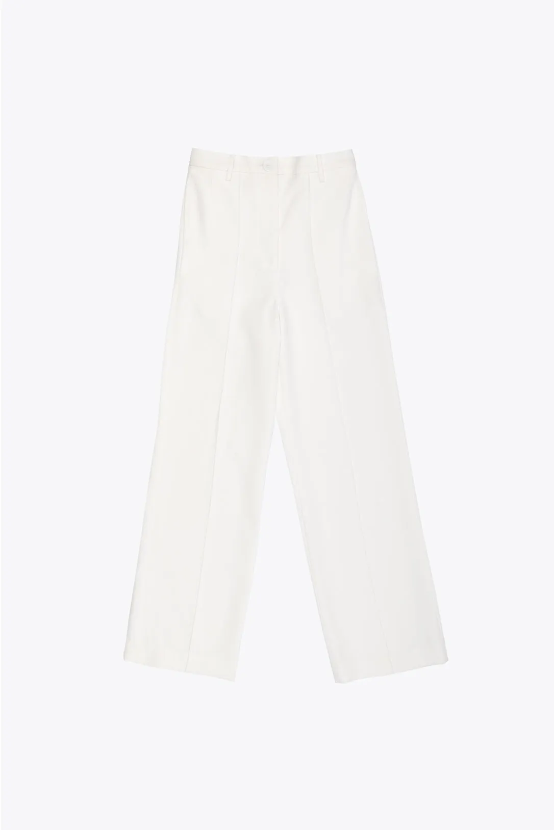 Ivory crepe trousers