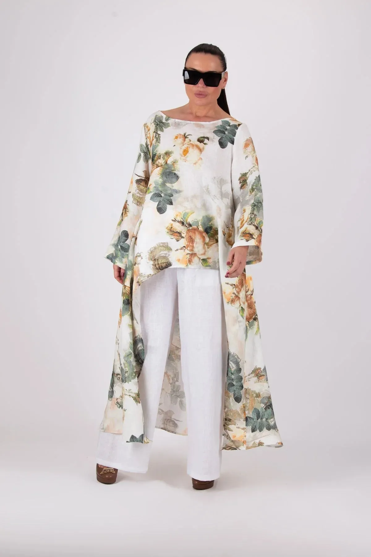 JESIKA WHITE WIDE LINEN PANTS