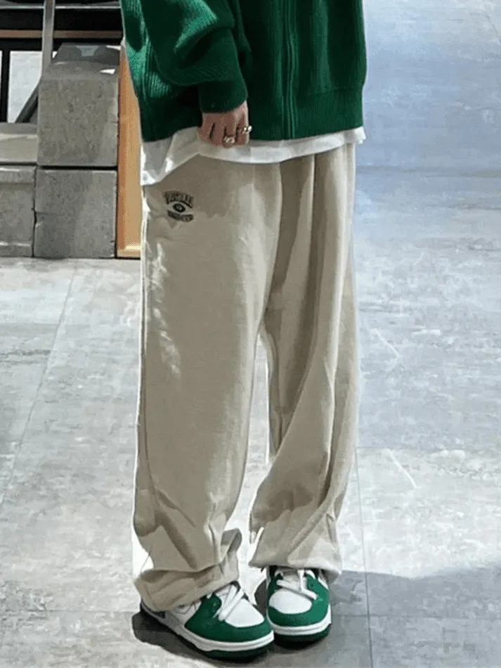 Joskaa Embroidered Straight Leg Casual Sweatpants
