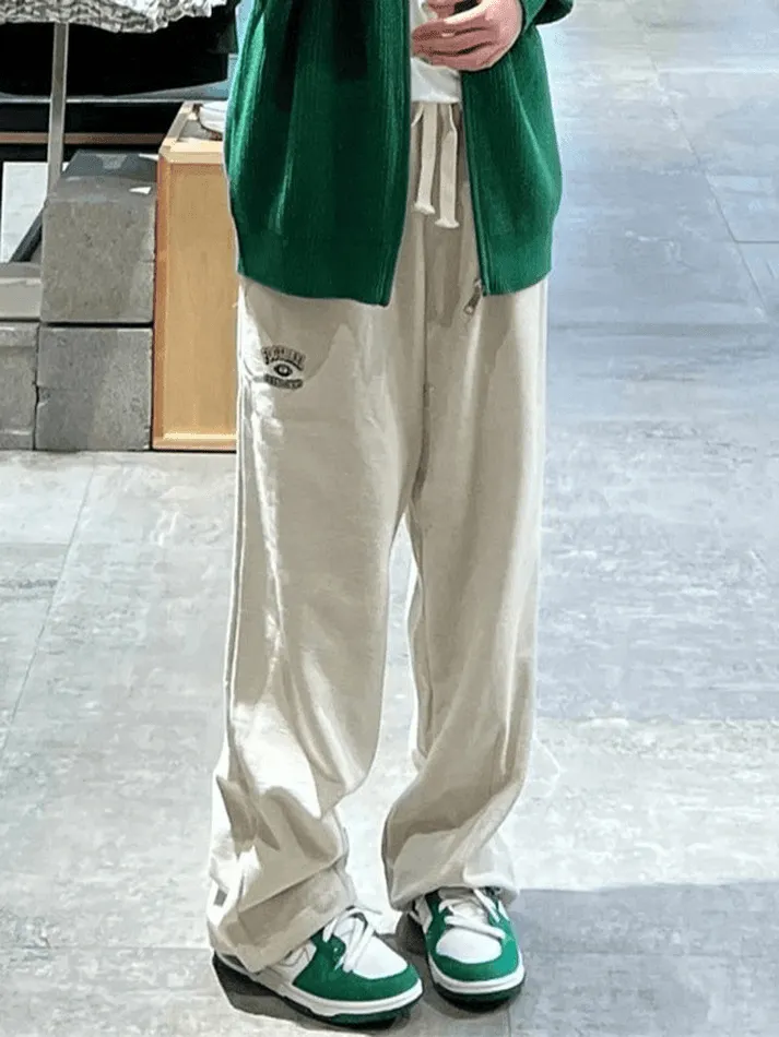 Joskaa Embroidered Straight Leg Casual Sweatpants