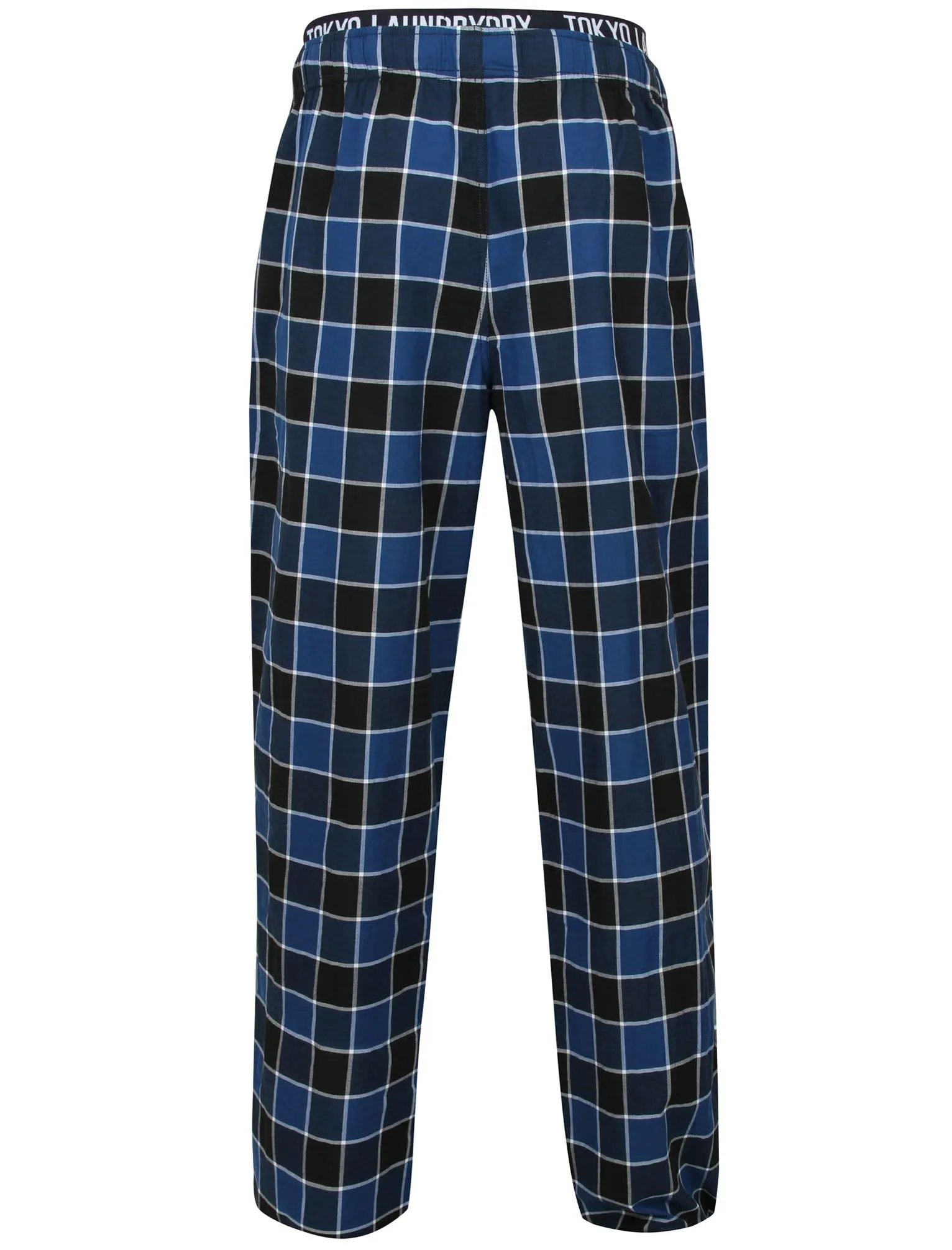 Kempt Checked Lounge Pants In Mid Blue - Tokyo Laundry