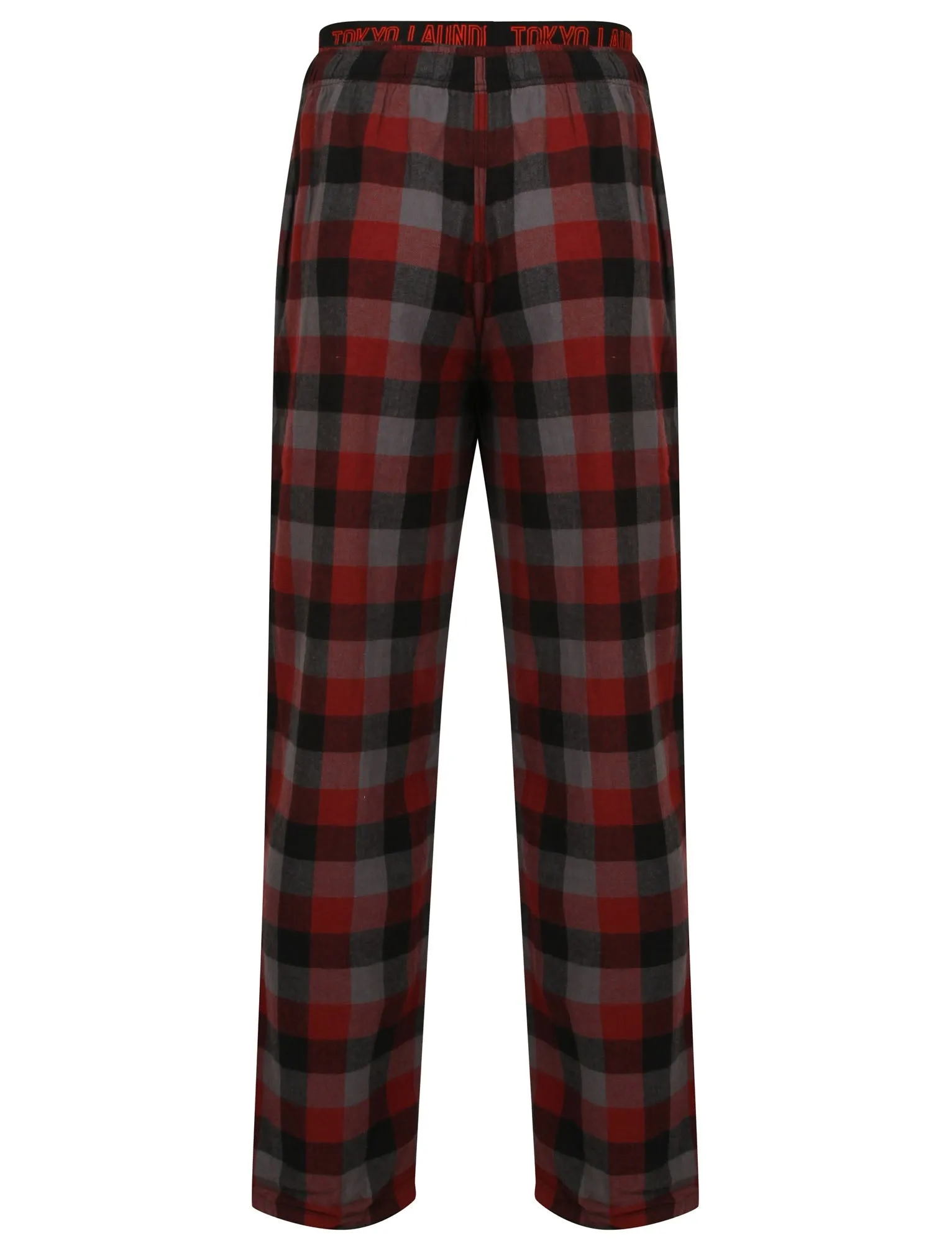 Kenning Brushed Flannel Checked Lounge Pants in Red - Tokyo Laundry