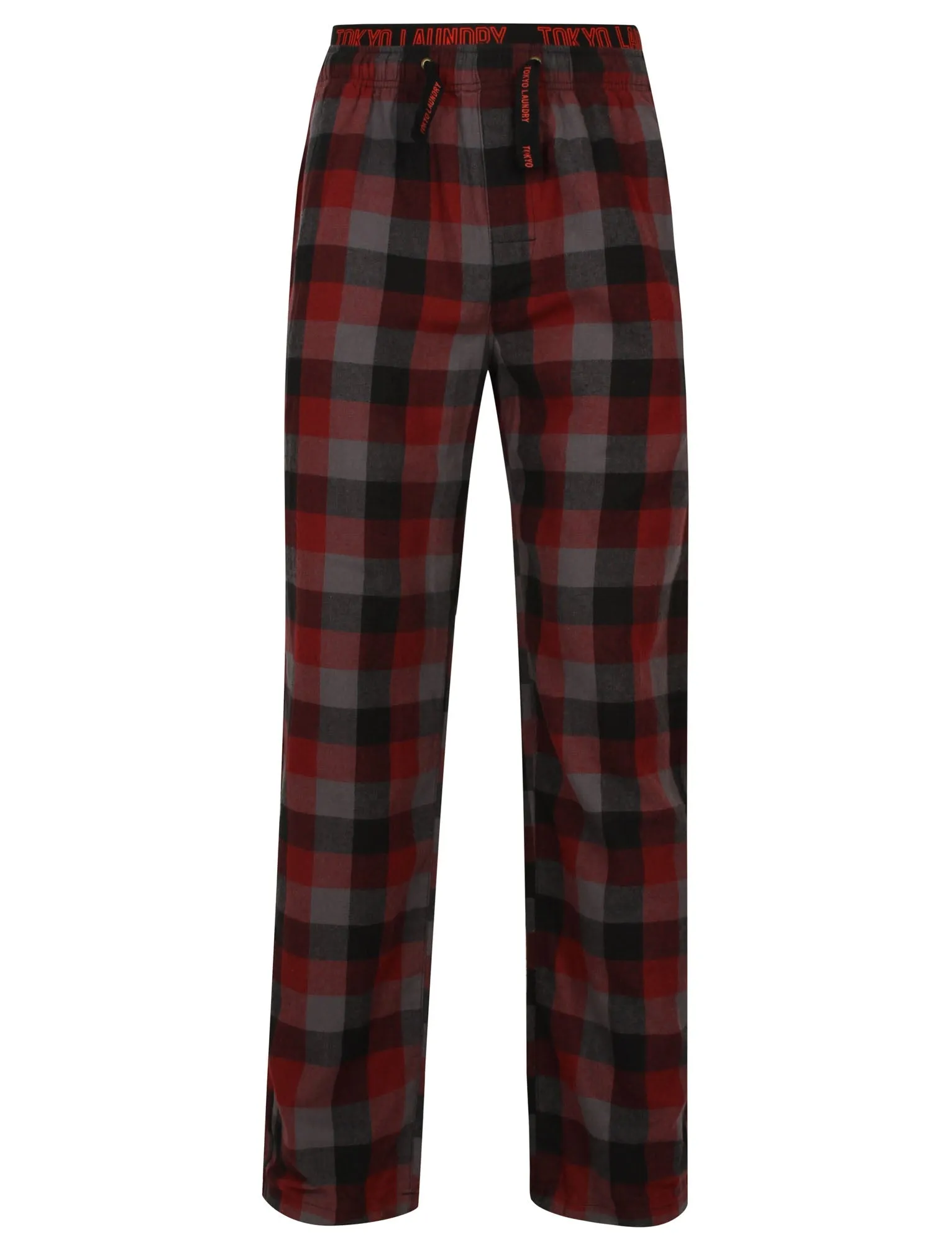 Kenning Brushed Flannel Checked Lounge Pants in Red - Tokyo Laundry
