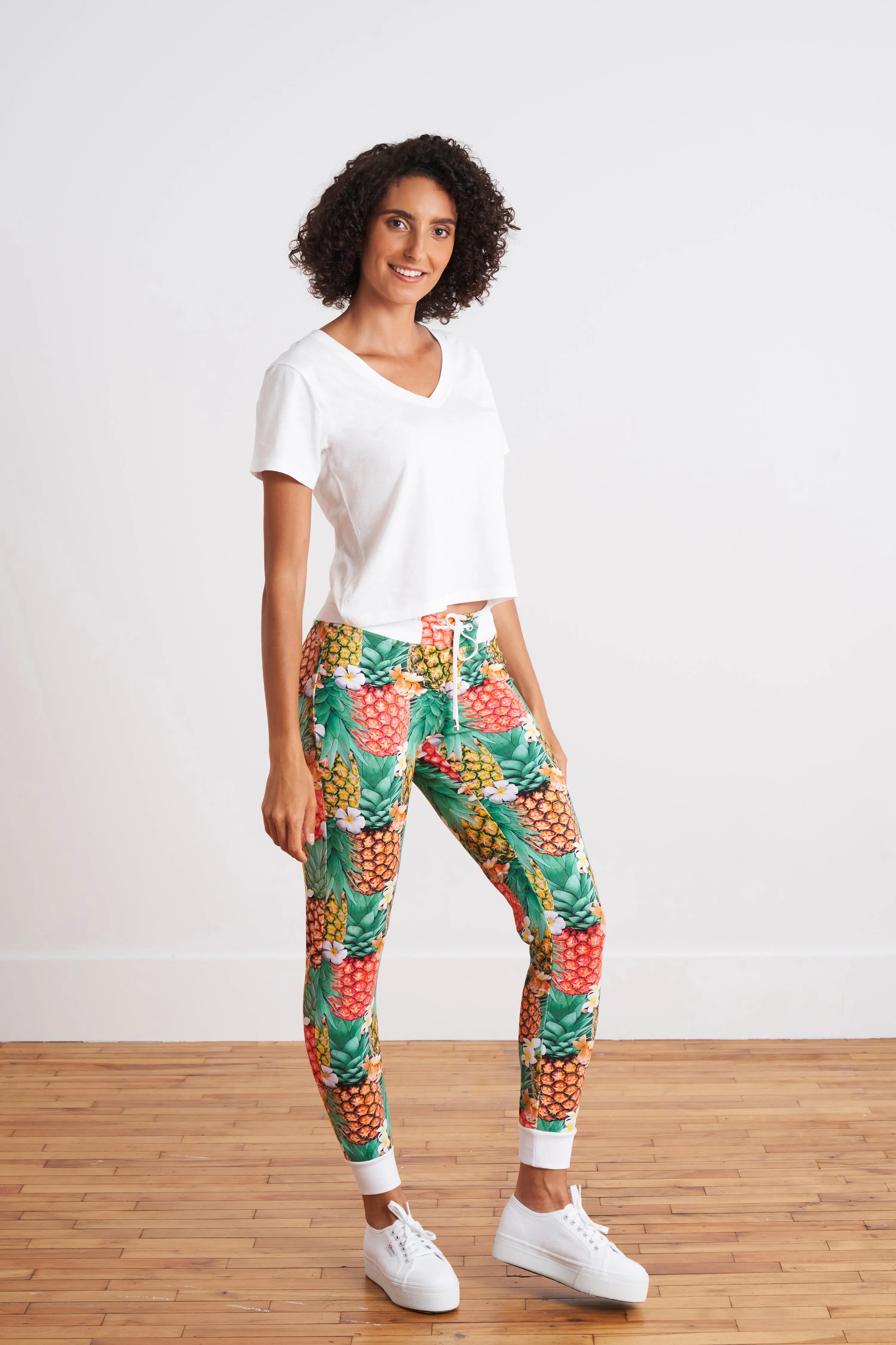 Kiara Pineapple Print Jogger Pants