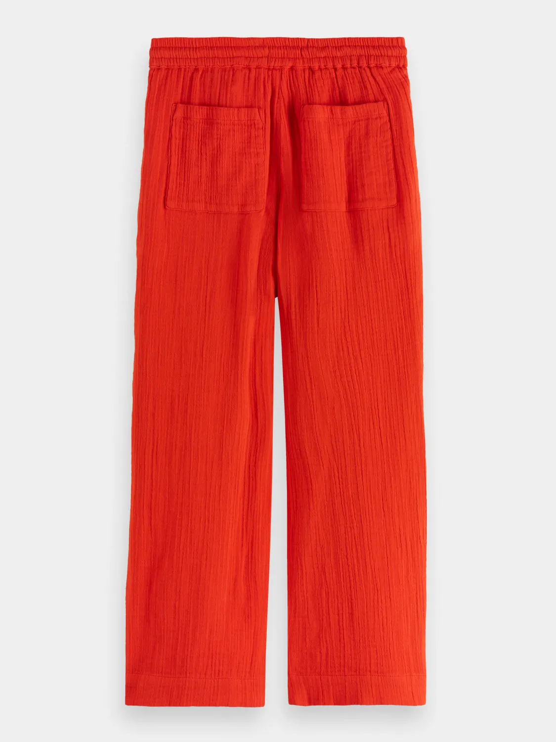Kids - Straight-leg crinkle cotton pants