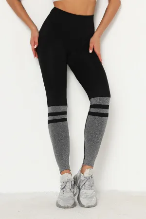 Letter Print Hit Color Sporty Yoga Pants