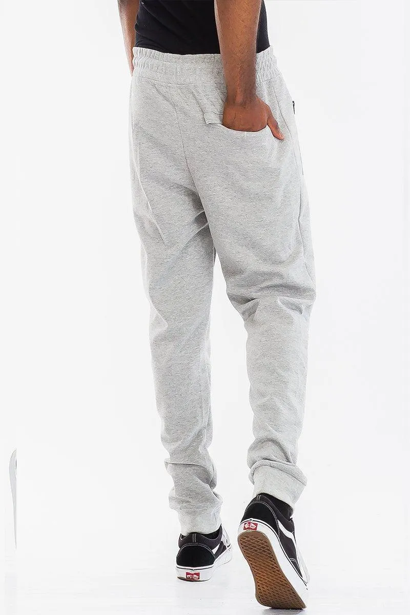Mens Light Gray Heathered Sweat Pants Joggers