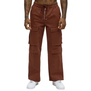 Men's Vintage Drawstring Elastic Waist Multi-Pocket Cargo Pants 79714808F