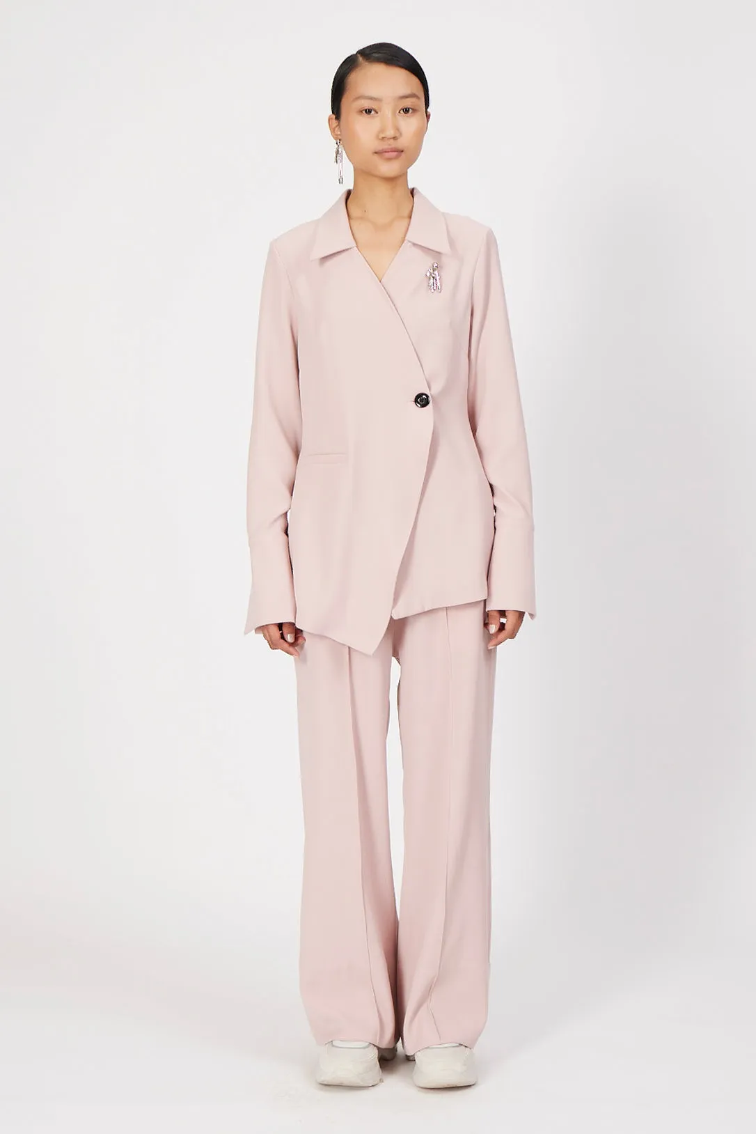 Misty pink straight fit trousers